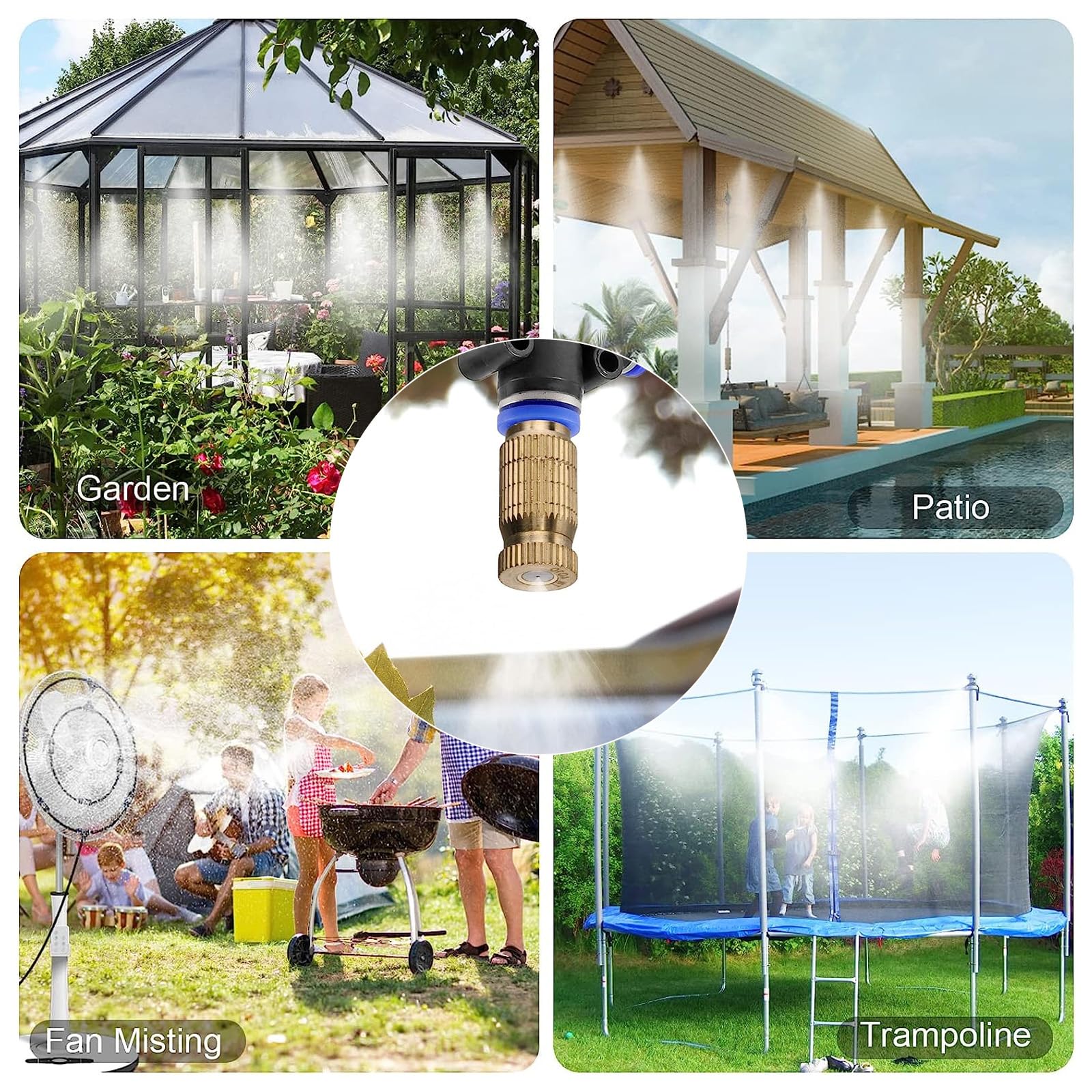 20pcs Brass High Pressure Misting Nozzle - 0.15mm Fine Spray for Outdoor Cooling, Greenhouse Irrigation & Landscape Humidification | Drip-Free Fogging Head for Patio, Garden and HVAC Systems