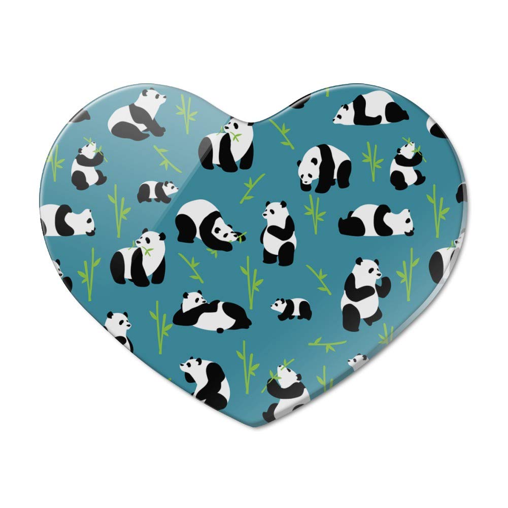 Cute Panda and Bamboo Heart-Shaped Acrylic Fridge Magnet - Perfect for Kitchen Decor, Office Whiteboard, and Gift Giving
