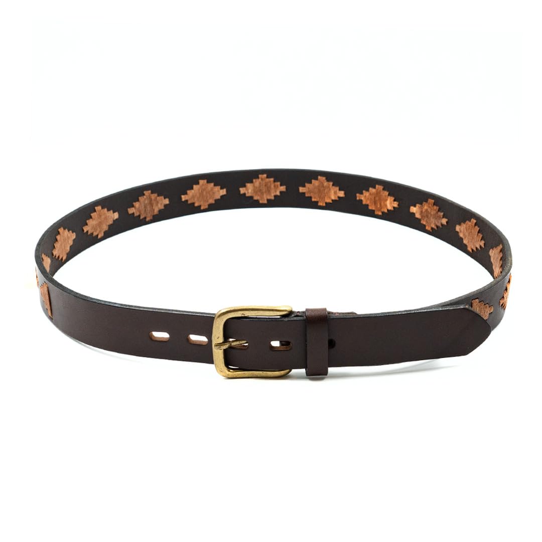 Premium Hand-Stitched Genuine Leather Polo Belt for Men - Classic Dress & Casual Style - Perfect for Office, Business Meetings & Everyday Wear
