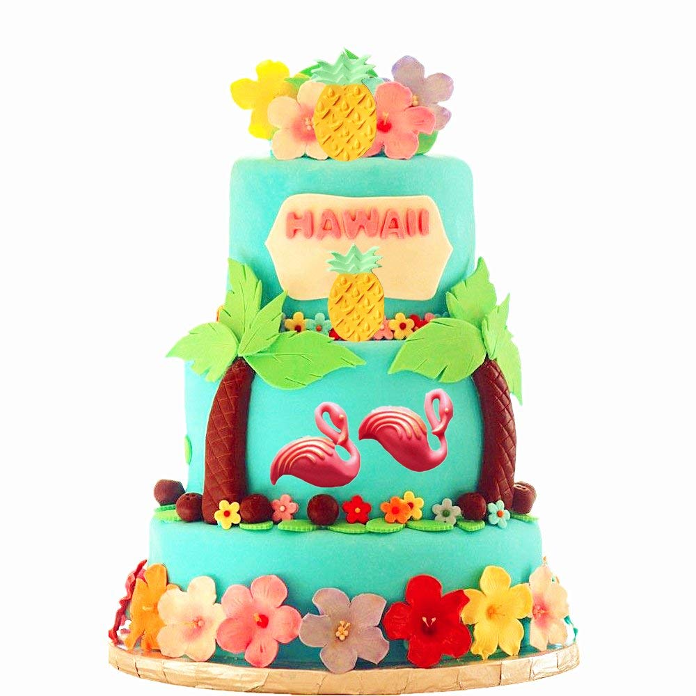 JeVenis Moana Cake Decoration Mold - Flamingo & Pineapple Cake Molds for Hawaiian Baby Shower, Aloha Themed Party, Birthday Cakes - Perfect for Tropical Beach Party Decorations