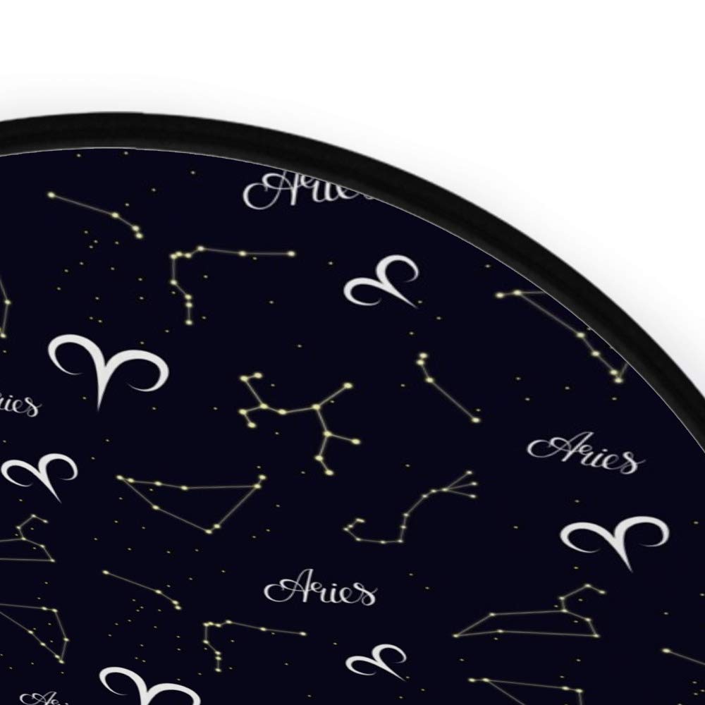 Premium Navy Blue Astronomy Constellations Round Area Rug - 4' Diameter Polyester Floor Mat for Living Room, Bedroom & Kids Play Area | Non-Slip Yoga Mat & Cozy Home Decor