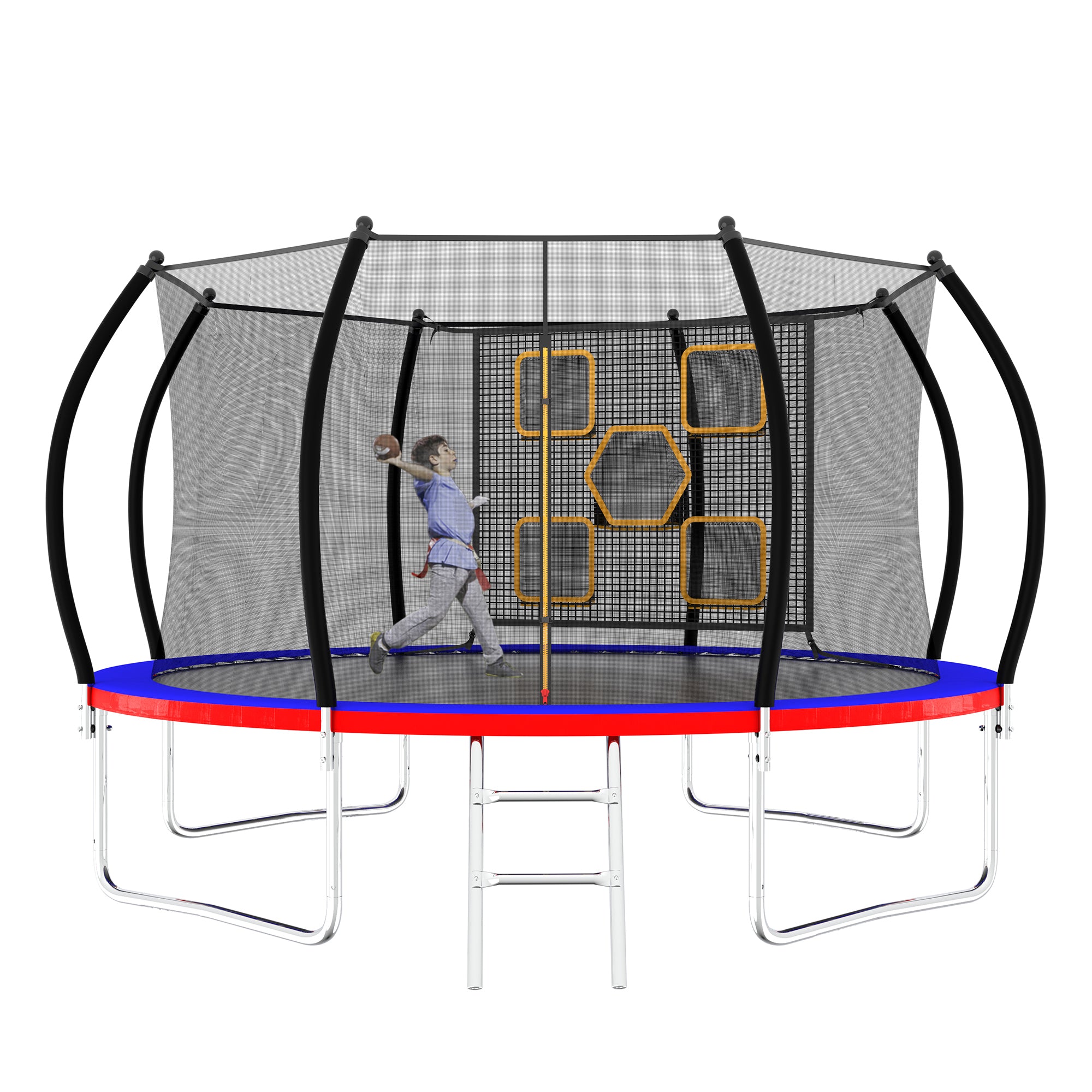 12FT Trampoline with Safety Enclosure & Ladder - ASTM Approved Outdoor Trampoline for Kids | Backyard Fun, Exercise & Family Recreation