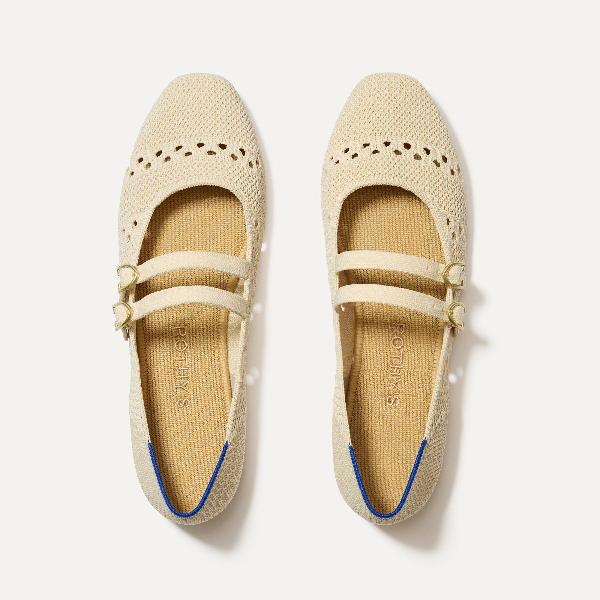 Elegant Double Buckle Mary Jane Shoes - Soft Powder Crochet Flats for Women | Perfect for Weddings, Parties & Casual Outfits