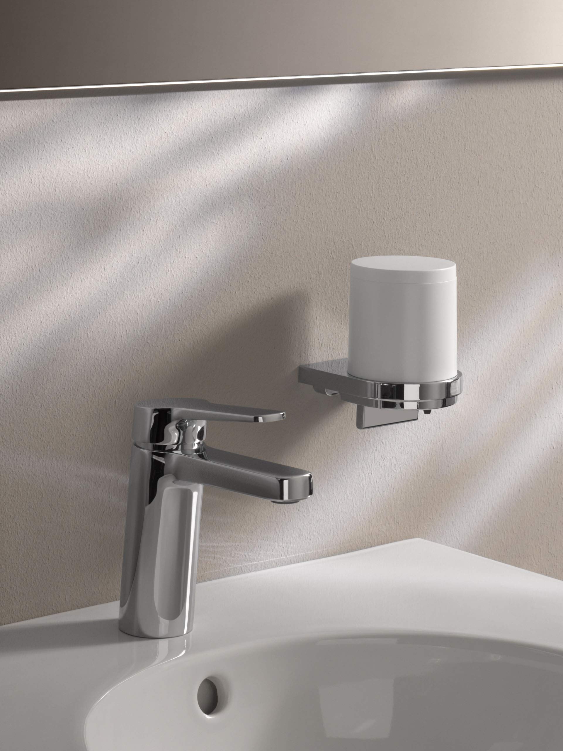 12752010100 Liquid Soap Dispenser - Chrome/White Wall Mounted Pump for Bathroom, Kitchen & Salon - Hands-Free Automatic Lotion Dispenser for Sanitary & Convenient Use