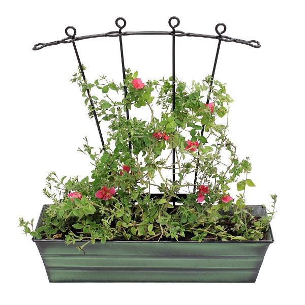 Galvanized Steel Flower Box Planter - Rustproof Outdoor Garden Planter for Flowers, Herbs & Plants - Perfect for Patio, Balcony & Window Sill Decor