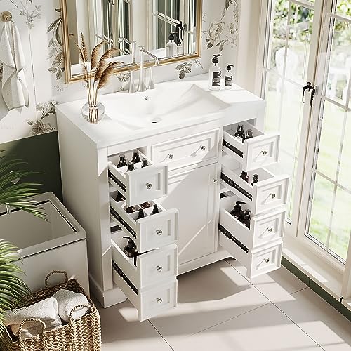 White With 6 Drawer