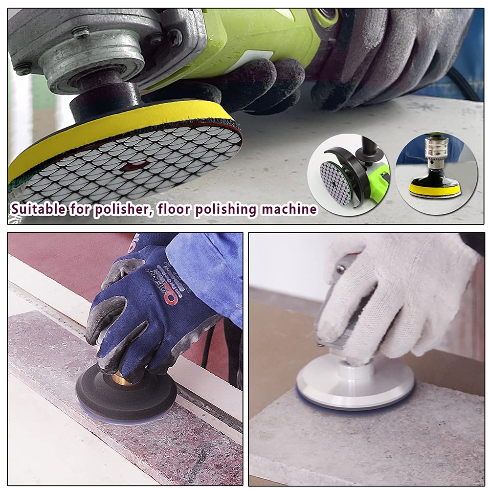 Diamond Polishing Pads 100mm/4 Inch - 8pcs 1500 Grit for Granite, Marble & Quartz Countertops - Wet/Dry Sanding & Polishing Discs for Angle Grinders - Perfect for Kitchen Countertop Restoration & Stone Surface Refinishing