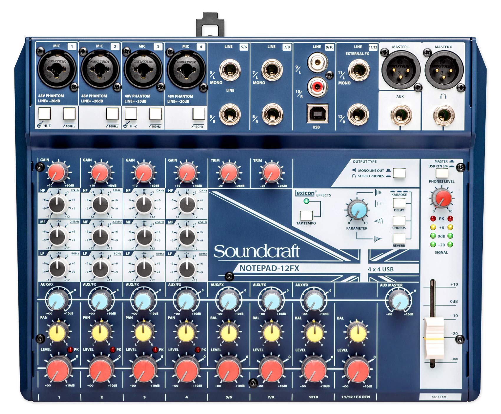 Soundcraft Notepad-12FX 12-Channel Compact Mixer with Built-In Effects - Professional Audio Mixing Console for Church, School, Studio & Live Performances
