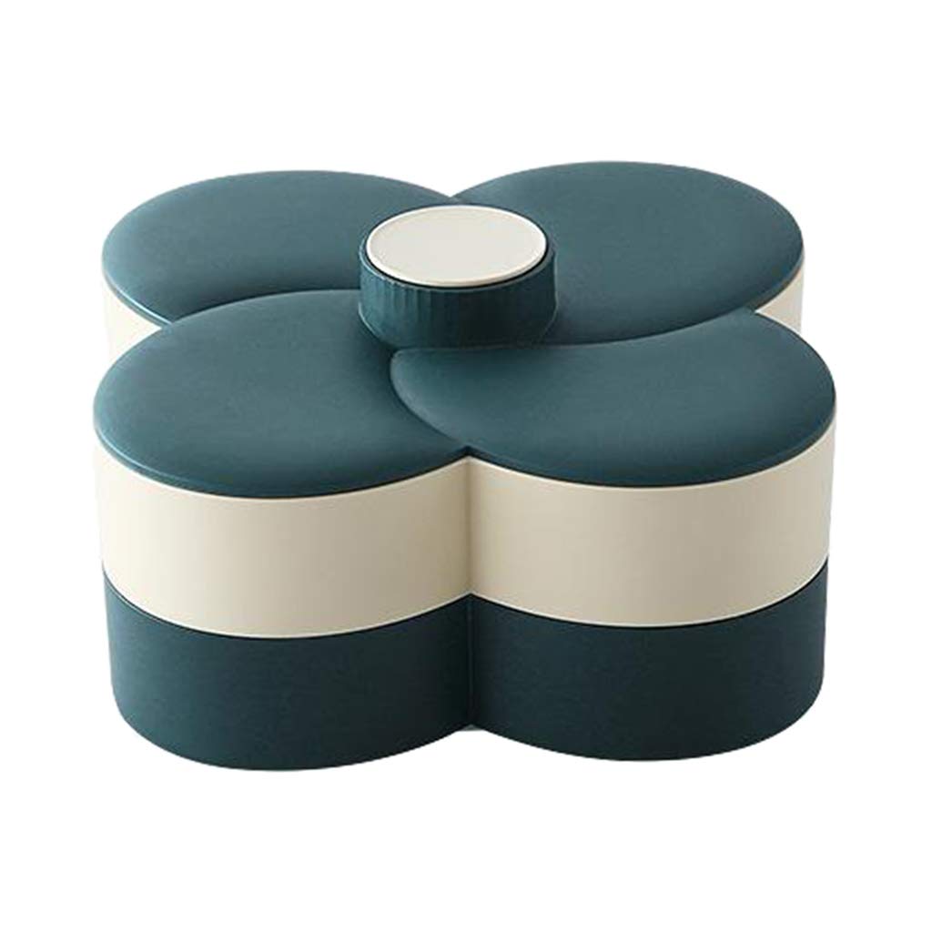 Rotating Candy Tray - Petal Flower Shaped Snack Storage Box, Waterproof & Moistureproof, Creative Design for Parties, Home, Office - Dark Green