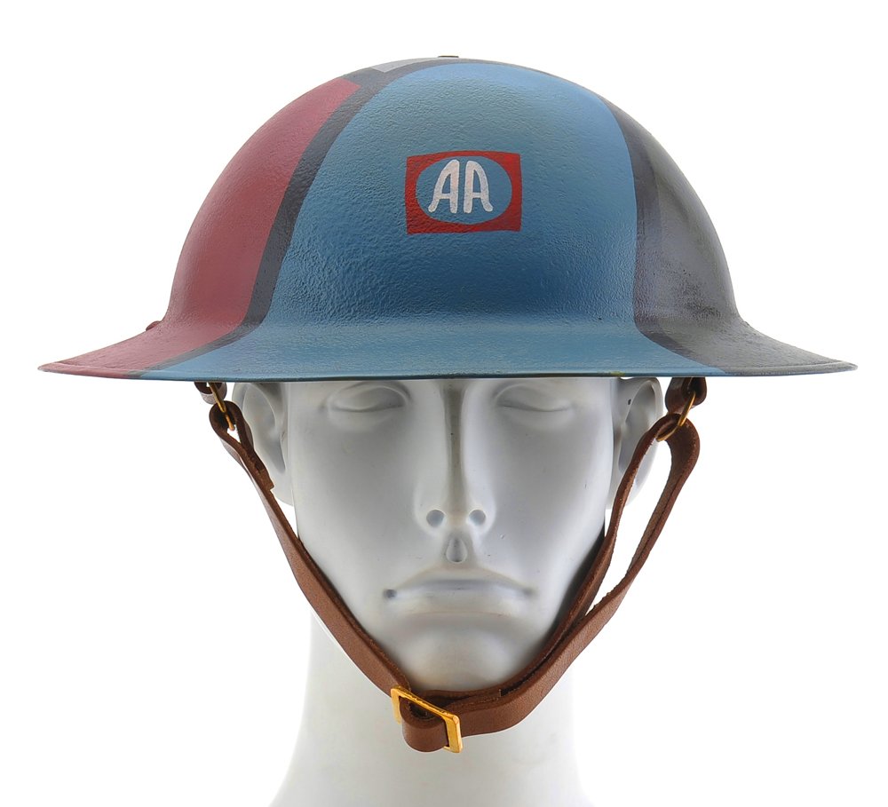 Original WW1 M1917 Brodie Helmet - Authentic Doughboy Military Helmet Replica - 82nd Airborne Division Collectible - Perfect for WWI Reenactments, History Displays & Military Memorabilia Collections