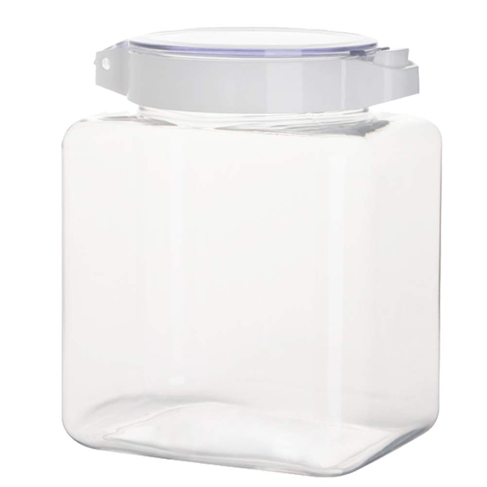 DOITOOL 900ml Airtight Food Storage Container with Lid - Transparent Plastic Jar for Grains, Flour, Sugar & Dry Food - Damp Proof & Leak Proof Kitchen Pantry Organizer (White) - Ideal for Meal Prep, Baking, Bulk Food Storage & Pantry Organization - Perfect for Home, Office & Camping Use