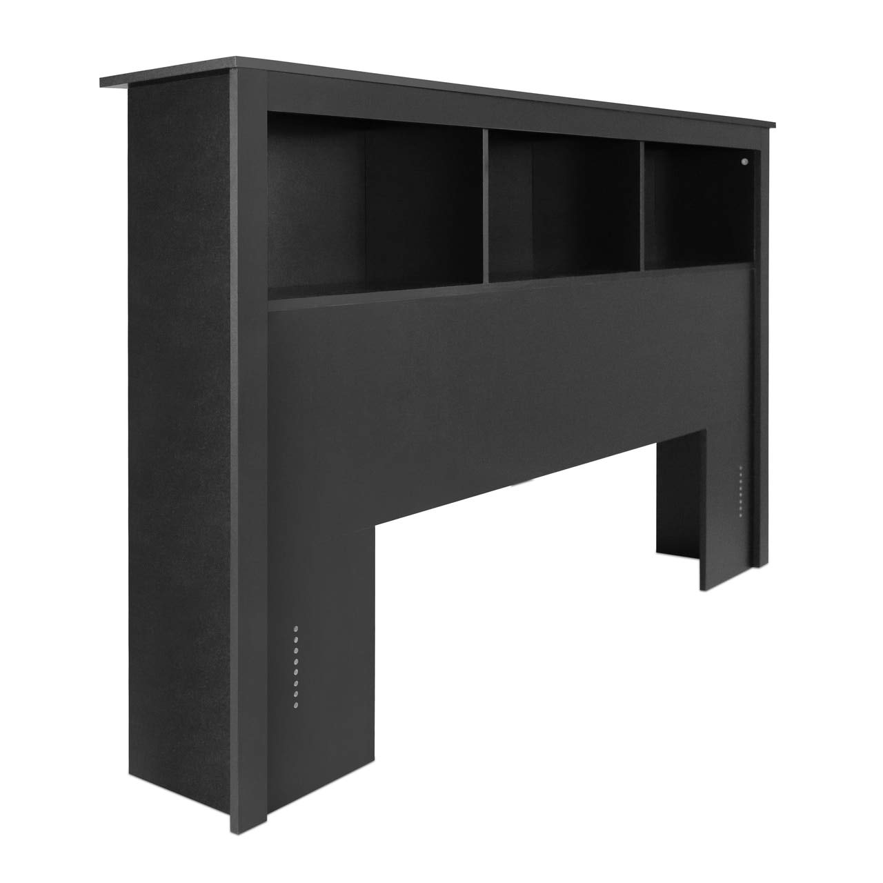 CAPHAUS Wood Bookcase Headboard with Storage - Queen Size, Solid Black - Space-Saving Bedroom Organizer for Books, Decor & Essentials - Perfect for Small Spaces & Modern Bedrooms
