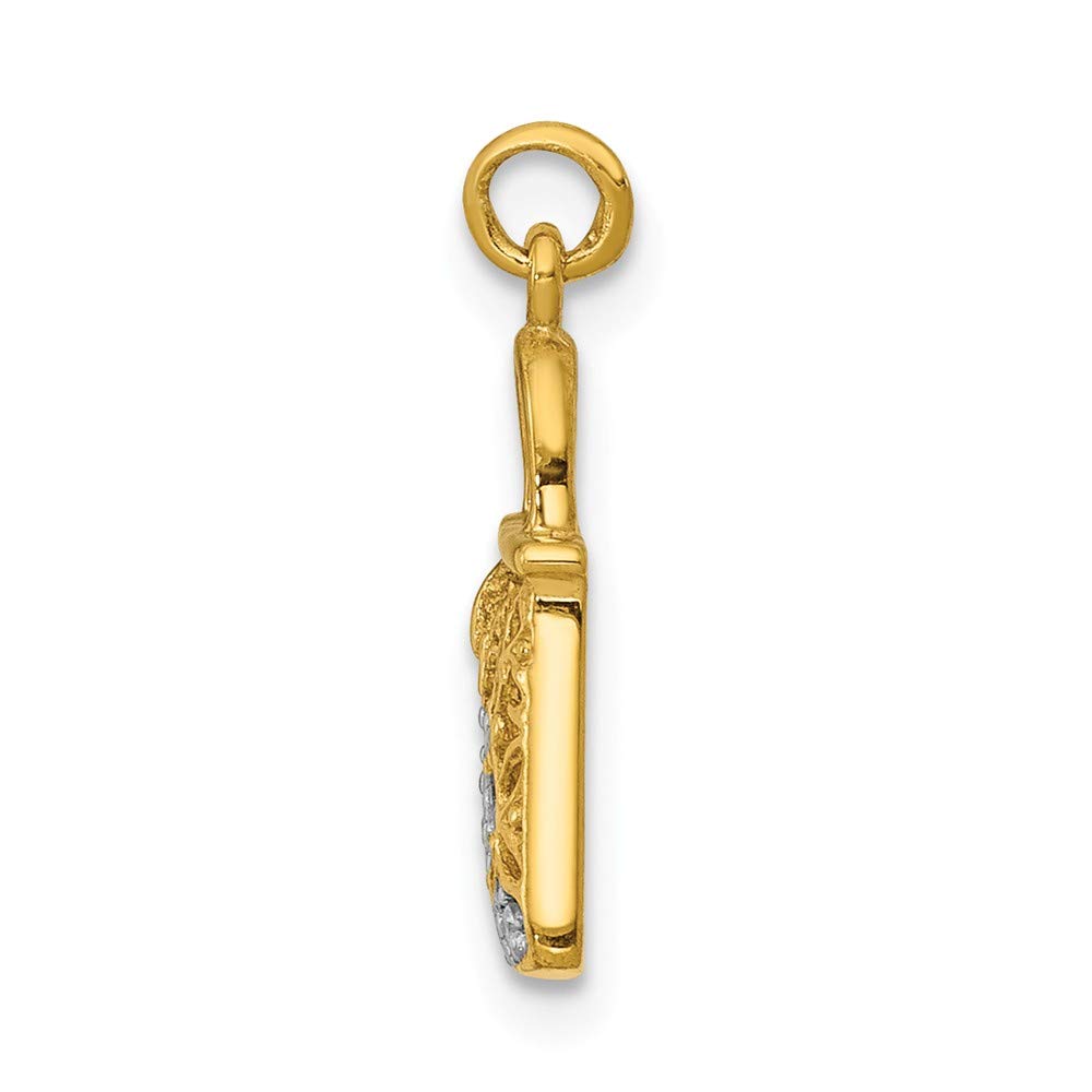 14K Yellow Gold Diamond Purse Charm Pendant - Elegant Jewelry Gift for Women, Perfect for Handbags, Wallets & Accessories | Valentine's Day, Birthday, Anniversary Present