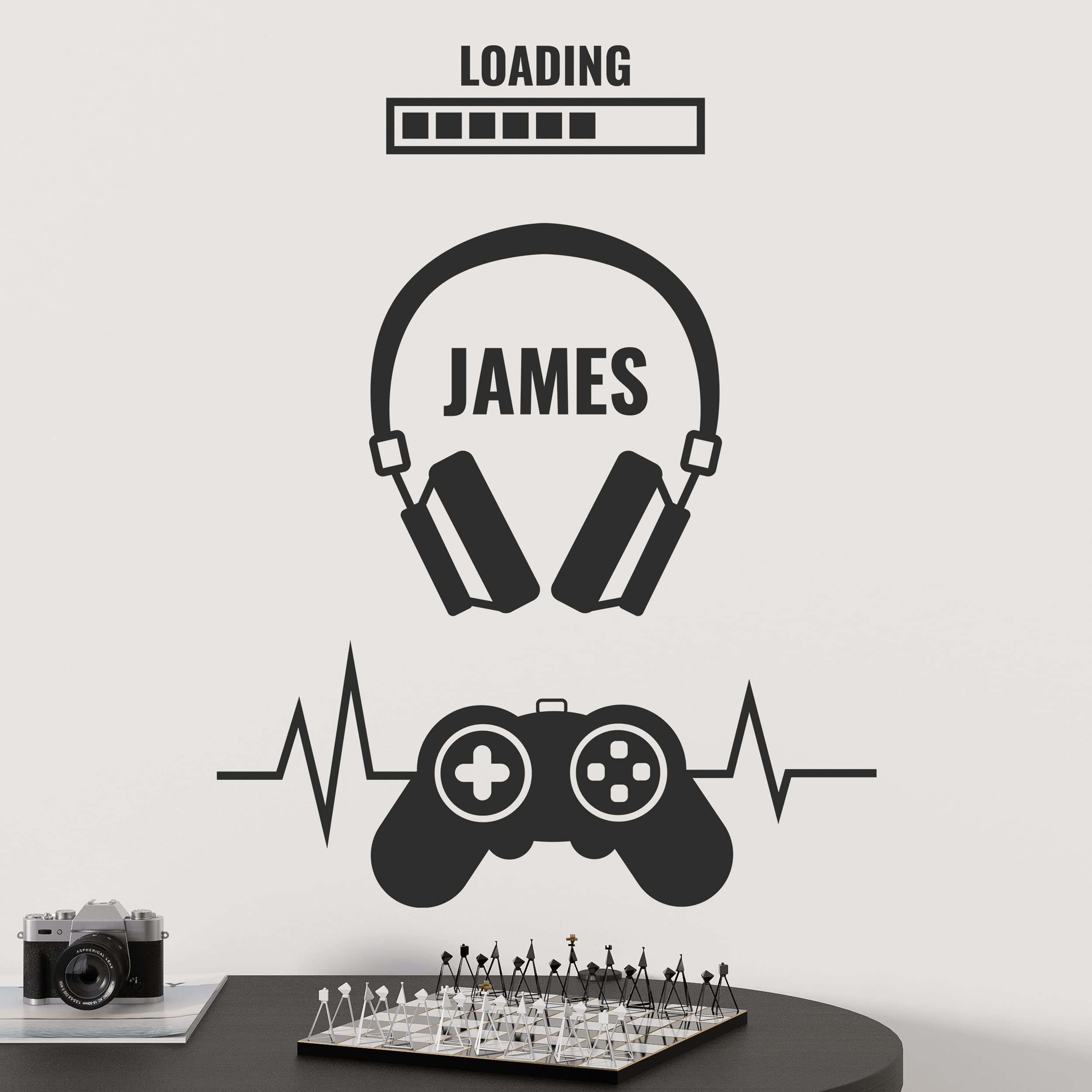 Custom Name Gamer Vinyl Wall Decal - Personalized Gaming Room Decor Sticker for Teens & Kids - 12x9.5 Inch - Perfect for Bedroom, Game Room, or Dorm Wall Art