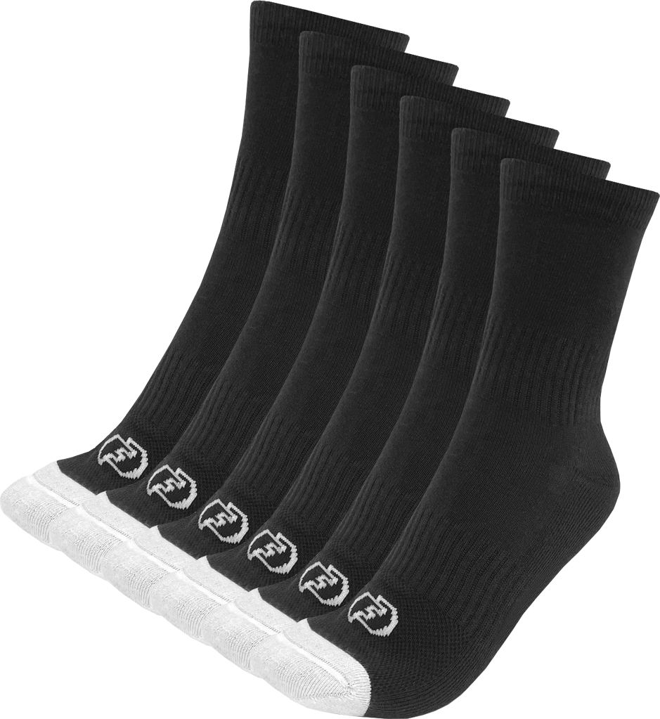 FORCE3 Ultimate Crew Sock Value Set - 6 Pairs of Comfortable Athletic Socks for Men & Women | Perfect for Running, Hiking, Gym & Everyday Wear