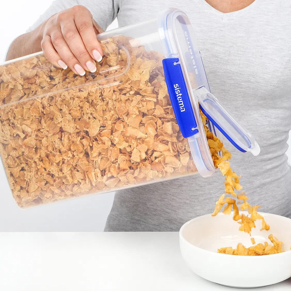 KLIP IT PLUS 4.2L Airtight Cereal Storage Container - Dark Blue Food Saver for Kitchen Pantry Organization & Bulk Food Storage