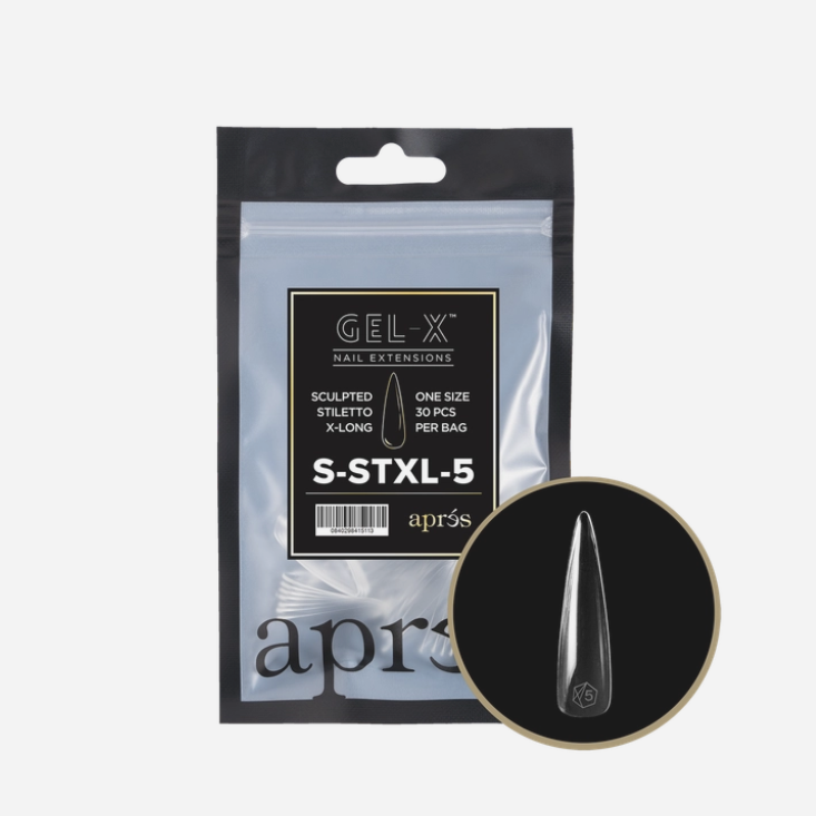 Apres Gel X Refill Tips 2.0 - 30pcs Extra Long Stiletto Nail Tips for Professional Salon & DIY Manicures - Perfect for Special Occasions & Acrylic Nail Extensions