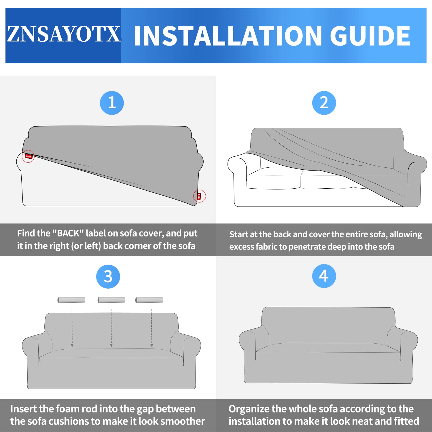 ZNSAYOTX Jacquard Stretch Slipcover for Living Room Chairs - Anti-Slip, Pet-Friendly Sofa Cover with Arms, Navy Blue Furniture Protector for Armchairs & Couches | Perfect for Home Decor, Pet Owners & Furniture Protection
