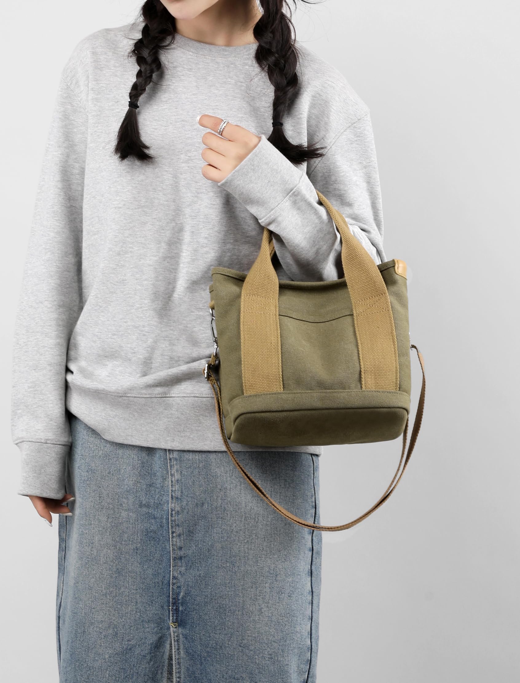 Stylish Canvas Tote Bag with Zipper for Women - Crossbody Shoulder Bag, Satchel & Messenger Purse (2024) | Perfect for Work, Travel & Everyday Use
