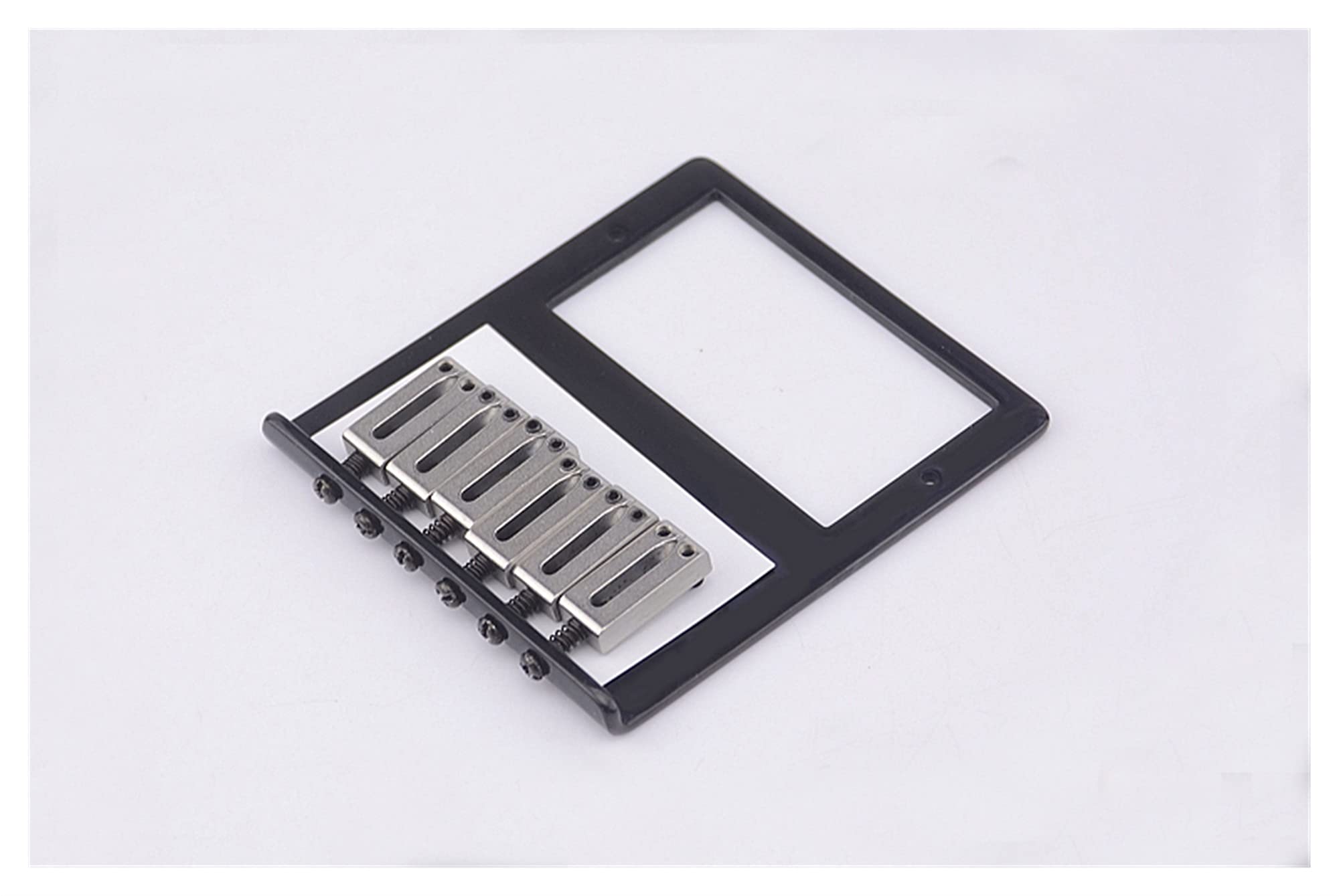 High-Quality Electric Guitar Bridge Saddle Set with Humbucker Pickup - Stainless Steel & Brass Plate - Black Tailpiece for Fixed Bridge Guitars - Perfect for Rock, Blues & Studio Recording