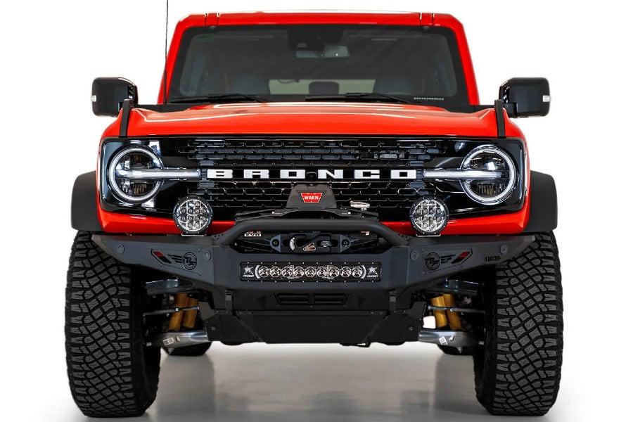 Ford Bronco Rock Fighter Front Winch Bumper by Addictive Desert Designs - Heavy Duty Off-Road Protection for Adventure & Trail Riding