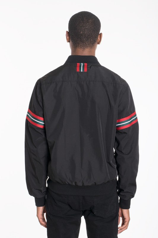 Luxury Woven Taped Bomber Jacket for Men - Stylish Lightweight Outerwear for Casual & Streetwear Fashion | Perfect for Fall, Winter & Spring Seasons