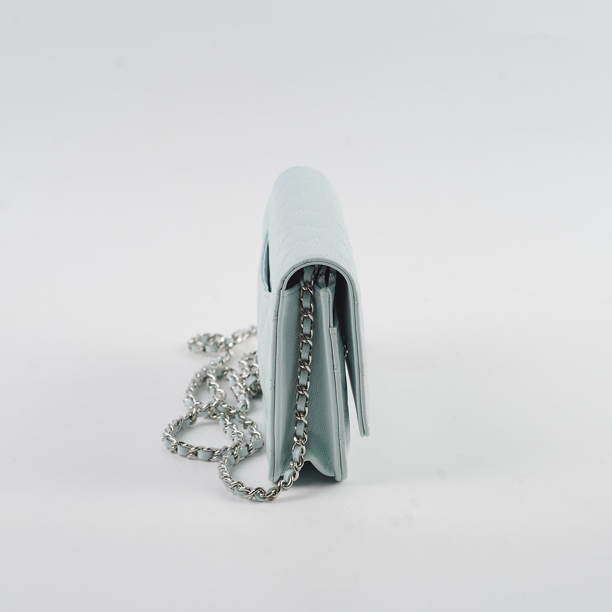 Chanel Caviar Wallet On Chain WOC Light Blue - Luxury Crossbody Bag with Microchip for Women | Perfect for Parties, Date Nights & Travel