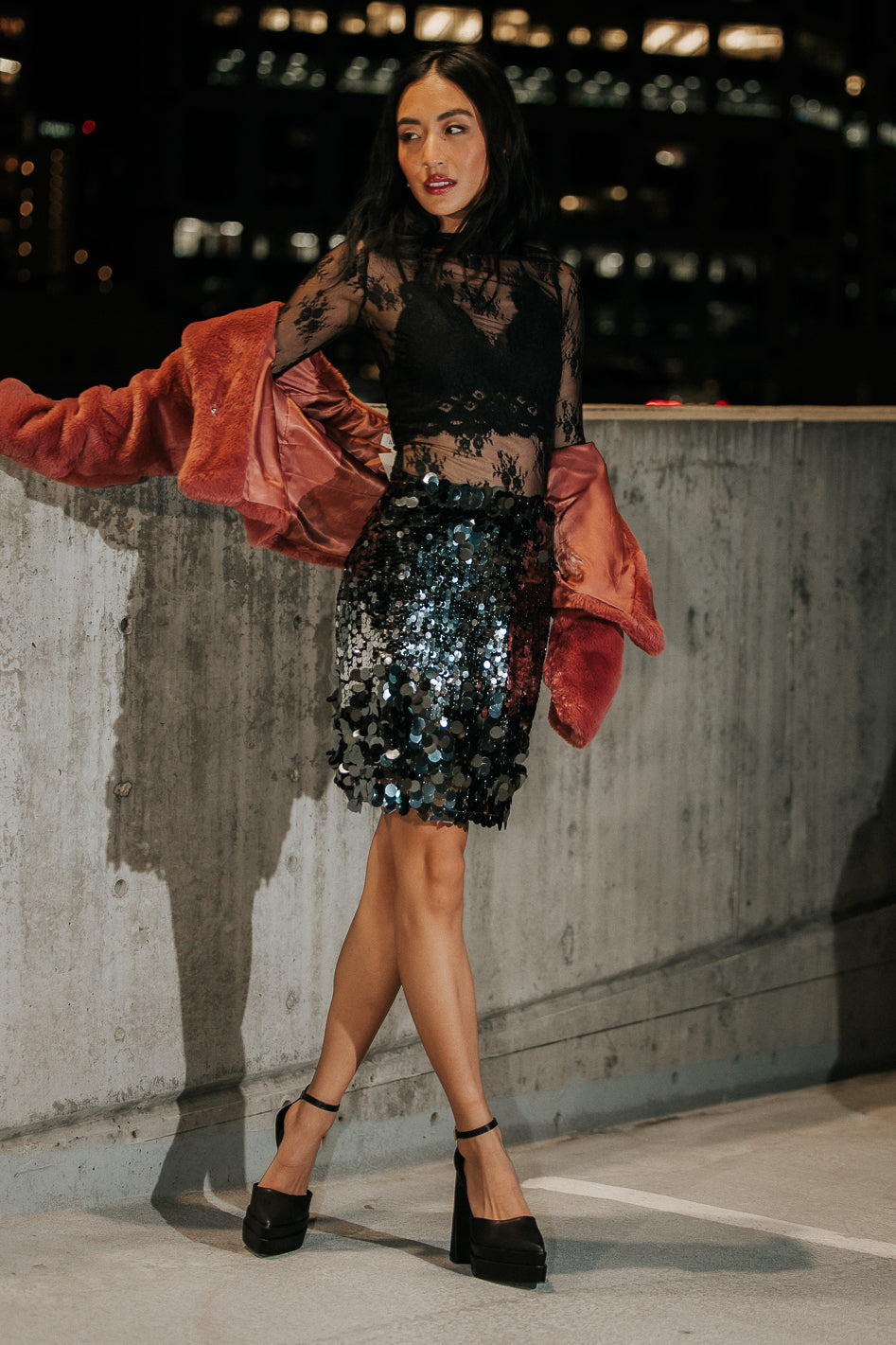 Alessia Sequin Mini Skirt for Women - Sparkly Party Skirt, Clubwear, Night Out, Holiday Outfit - Final Sale