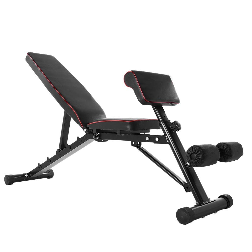 Adjustable Weight Bench for Home Gym - Multi-Position Incline Decline Workout Bench with Leg Extension | Folding Dumbbell Bench for Full Body Training | Perfect for Strength Training, Muscle Building & Home Workouts (Black)