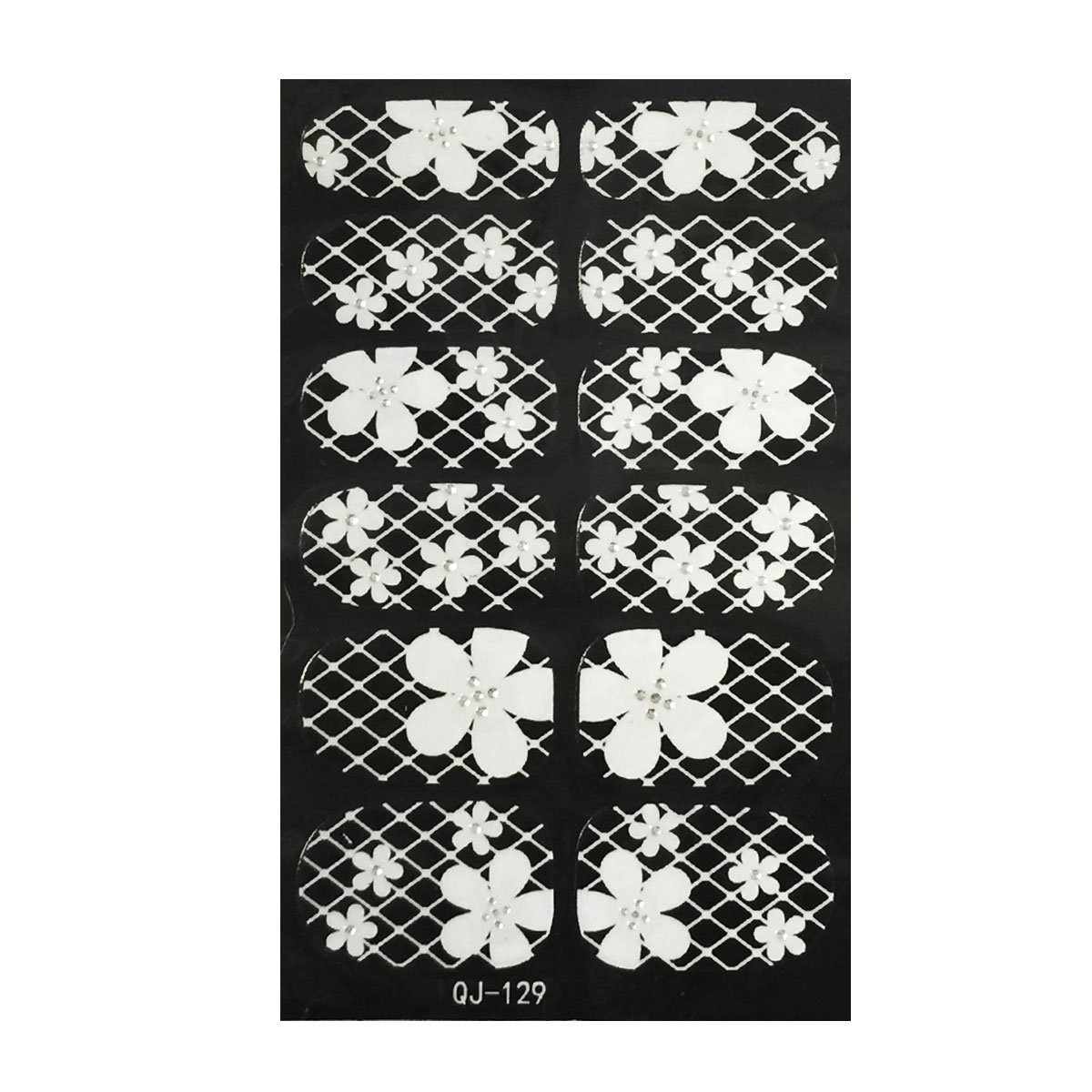 Allydrew Black and White Pansy Nail Art Wraps | DIY Floral Nail Stickers for Women | Perfect for Parties, Weddings & Special Occasions
