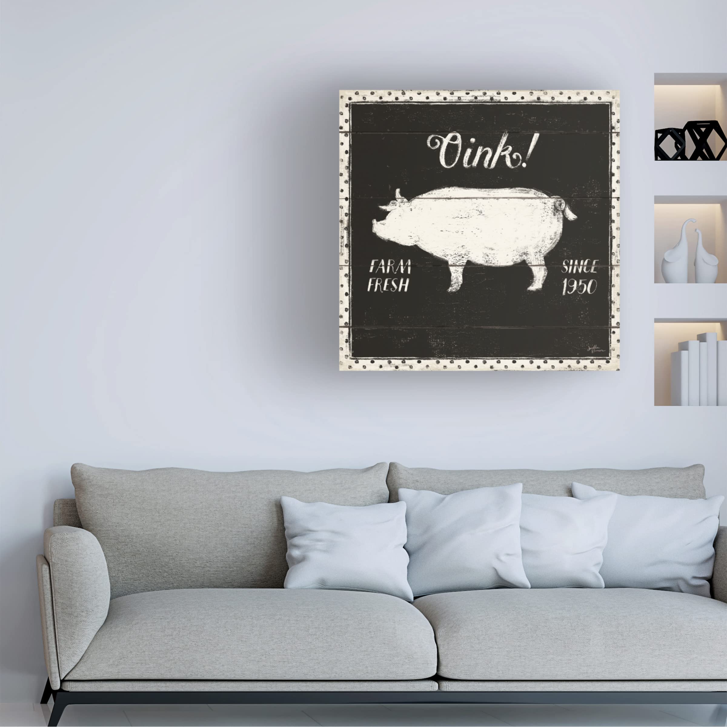 Trademark Fine Art 'Country Thoughts IX Black' Canvas Wall Art by Janelle Penner - Rustic Farmhouse Decor for Living Room, Bedroom & Office
