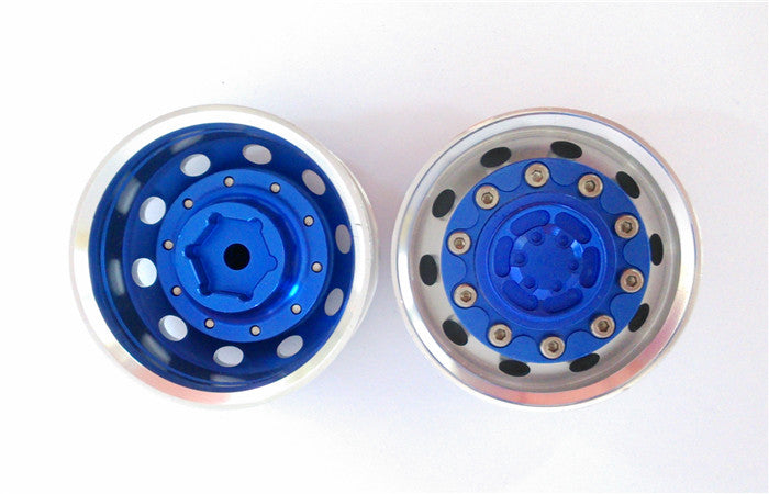 1/14 Scale Metal Rear Wheel Hub with Wide Tires & Sponges for RC Tractor Truck, Dumper - DIY Remote Control Hobby Model Parts | Perfect for Off-Road RC Vehicles, Construction Site Play & Model Collection