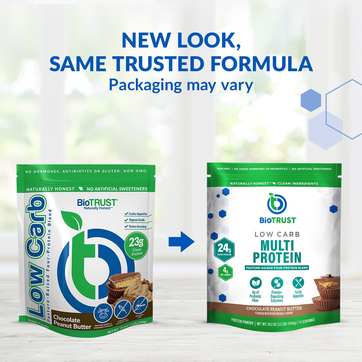 BioTrust Low Carb Protein Powder - Grass-Fed Whey & Casein Blend, Hormone-Free, Non-GMO, Gluten-Free (Chocolate Peanut Butter) - Ideal for Keto Diet, Post-Workout Recovery & Weight Management