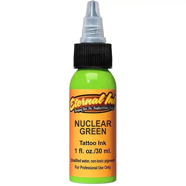 Nuclear Green Eternal Ink - Long-Lasting Vibrant Tattoo Ink for Professional Artists & Tattoo Enthusiasts | Perfect for Sleeves, Cover-Ups & Detailed Body Art