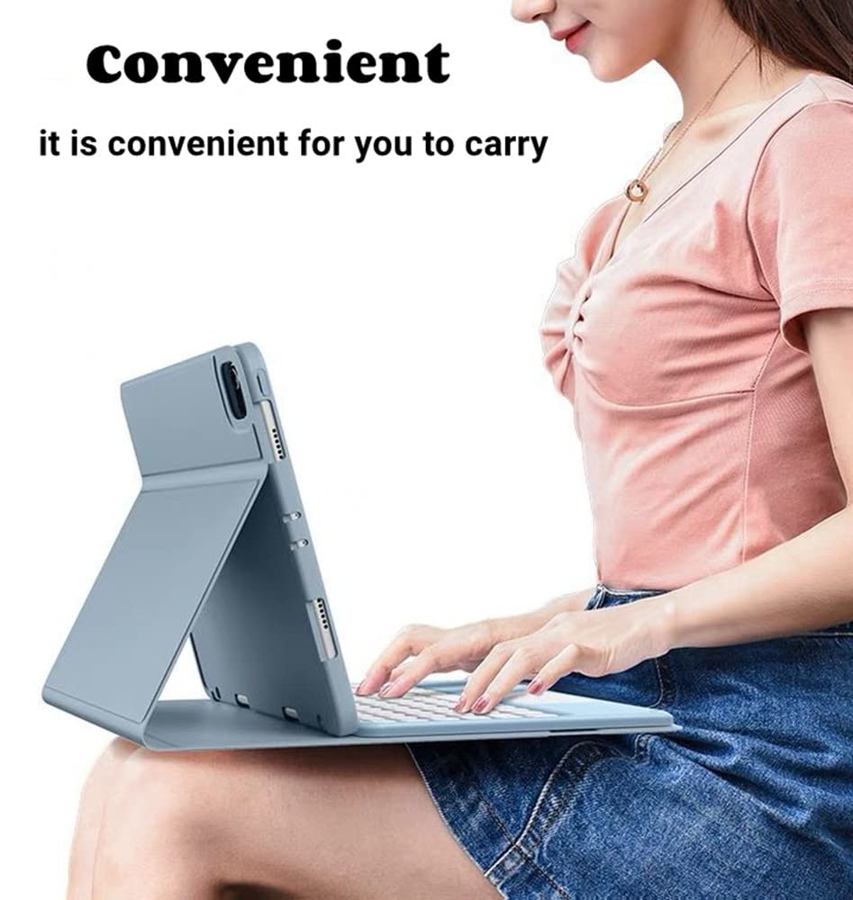 AnMengXinLing iPad Mini 7/6 Keyboard Case with Detachable Touchpad & Apple Pencil Holder - Slim Leather Folio Smart Cover for iPad Mini 7th/6th Gen 8.3 inch (Pink) - Perfect for Work, Study & Travel
