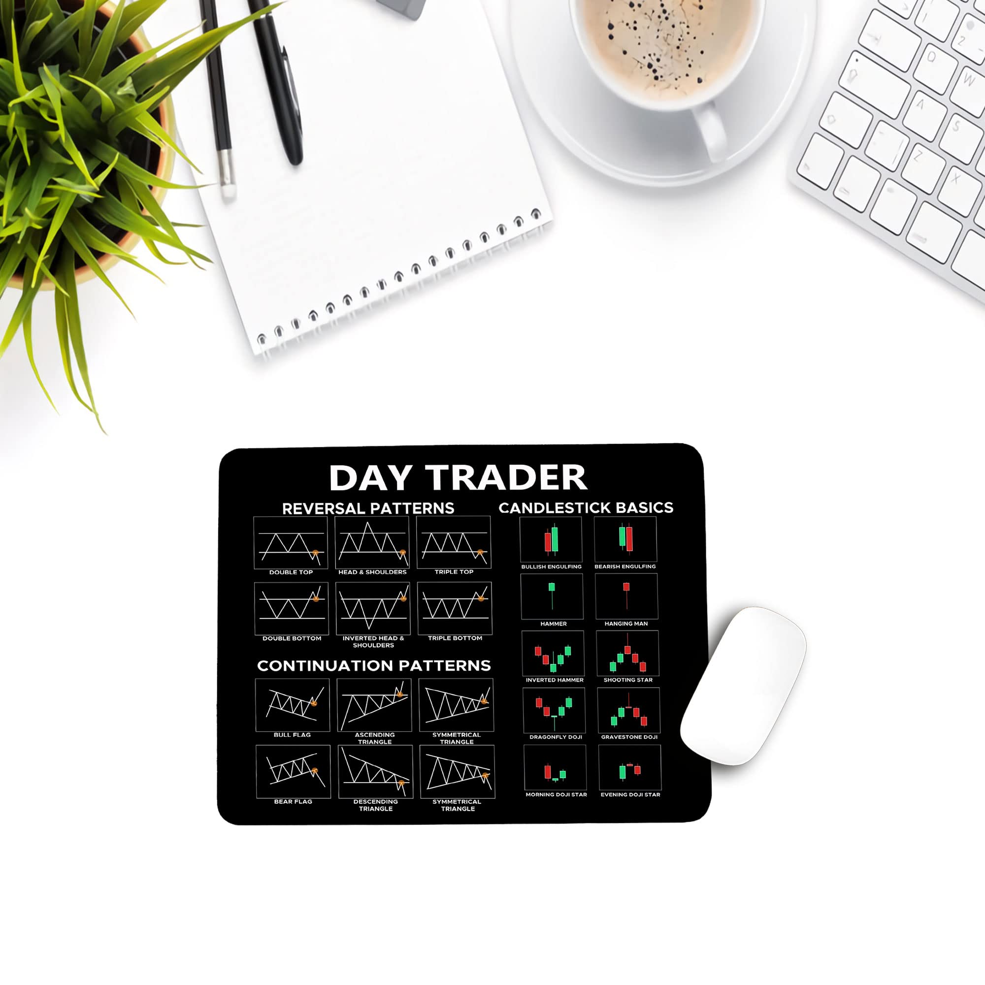 Premium Large Gaming Mouse Pad with Non-Slip Base - Extra Wide Keyboard & Mouse Mat for Day Trading, PC Gaming & Office Work - Waterproof & Durable Surface (Black)