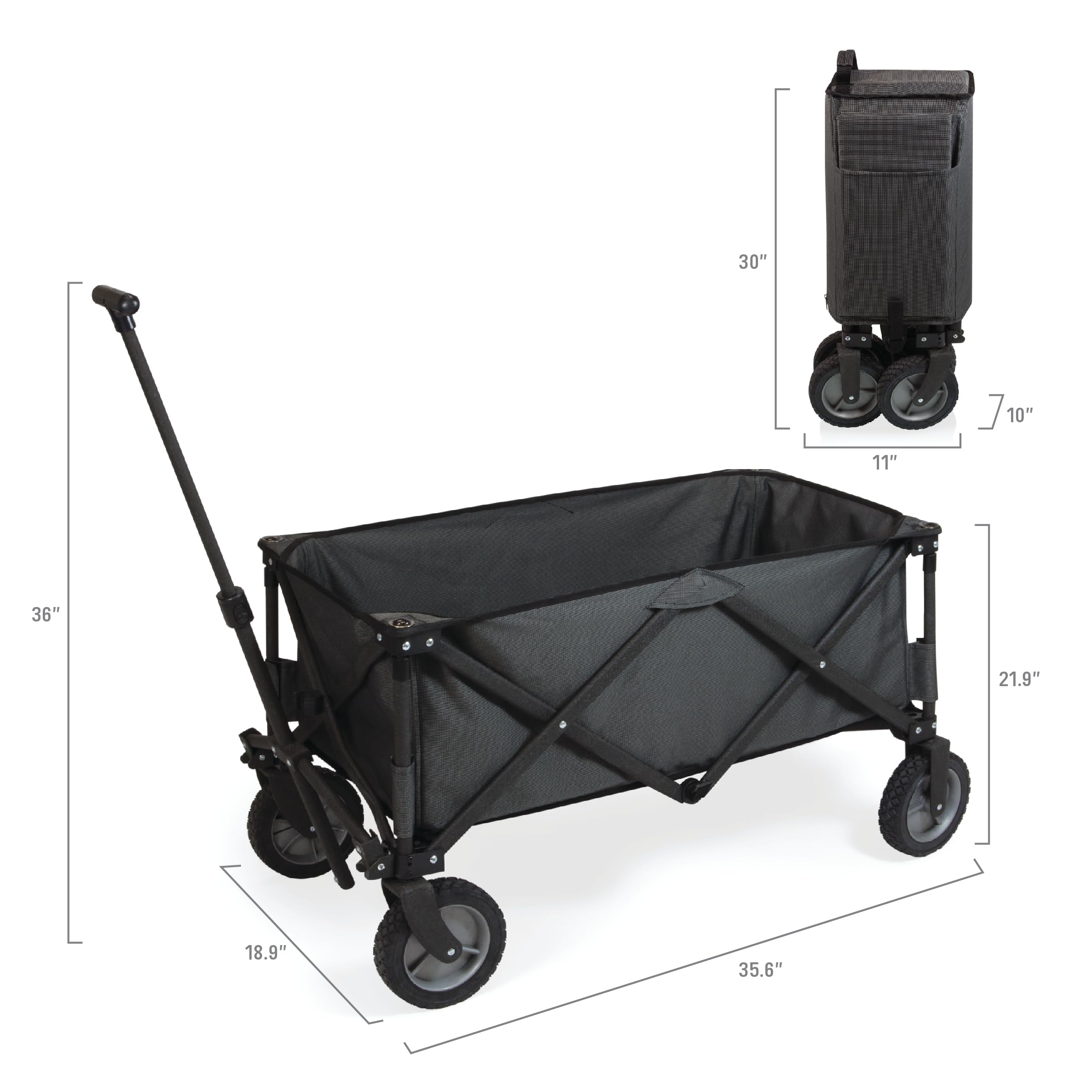 Disney Mickey Mouse Adventure Folding Wagon Cart - Collapsible Utility Wagon for Beach, Picnic, Camping & Outdoor Activities (Dark Gray)