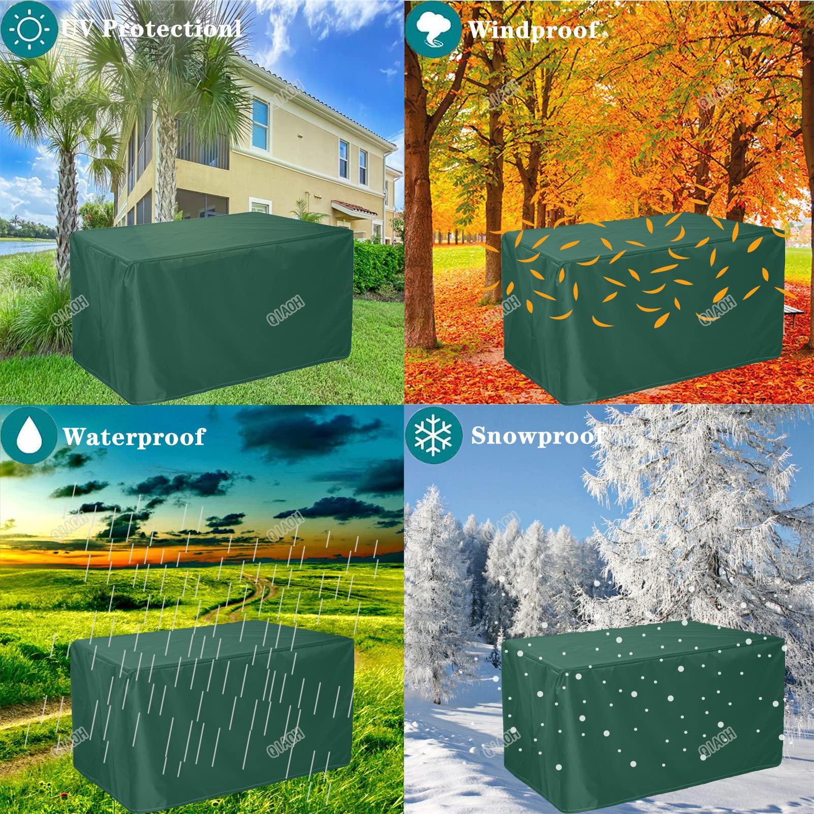 **36x36x36in Waterproof Outdoor Furniture Cover - Heavy-Duty 420D Oxford Fabric, Windproof & Tear-Resistant - Perfect for Patio, Garden, and Square Table Protection**    *(Use Case: Ideal for safeguarding patio furniture, garden tables, and outdoor seating from rain, UV rays, and harsh weather conditions.)*