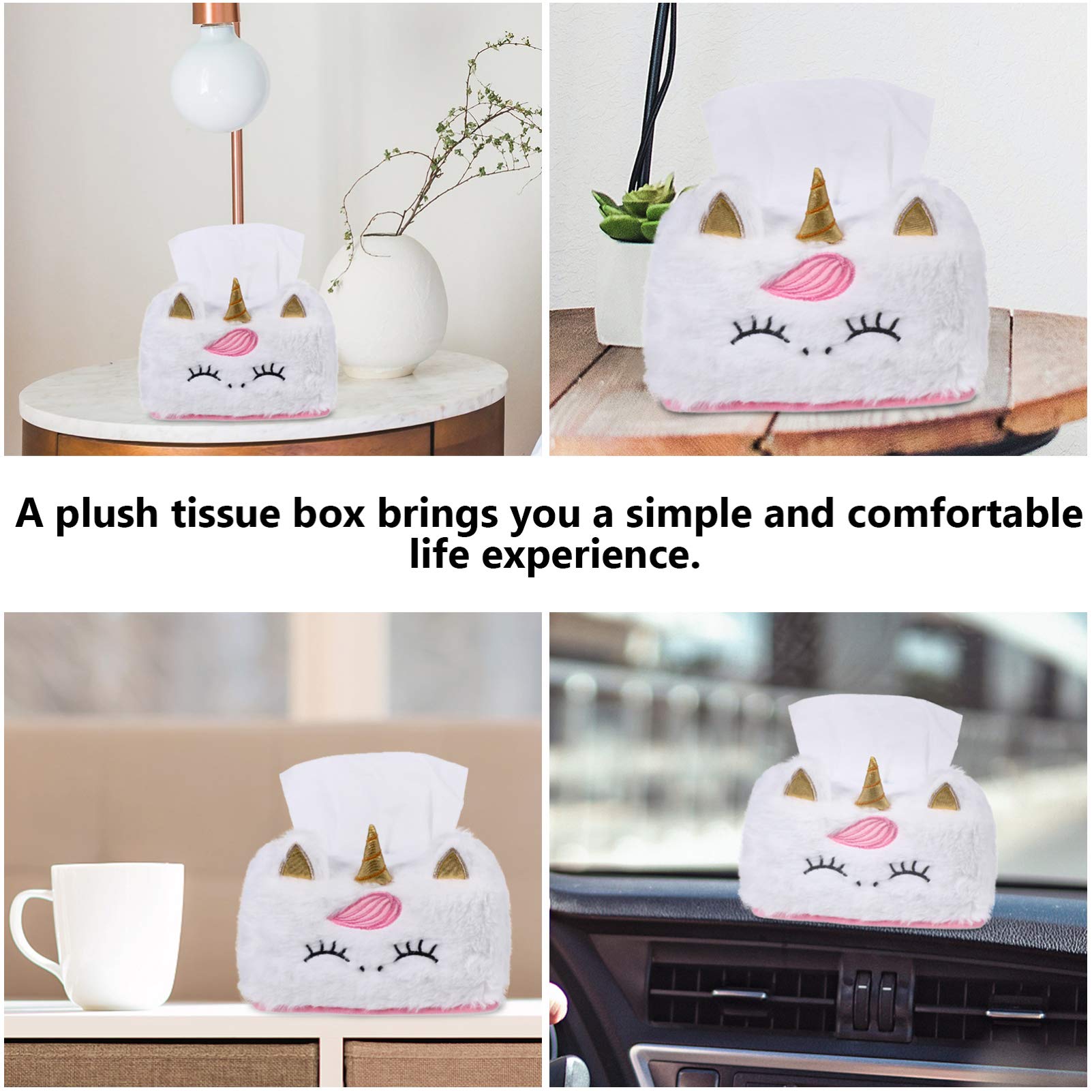 White Anime Tissue Box Holder - Cartoon Car Design Tissue Cover & Paper Storage Box for Car & Home - Perfect for Anime Fans & Car Enthusiasts