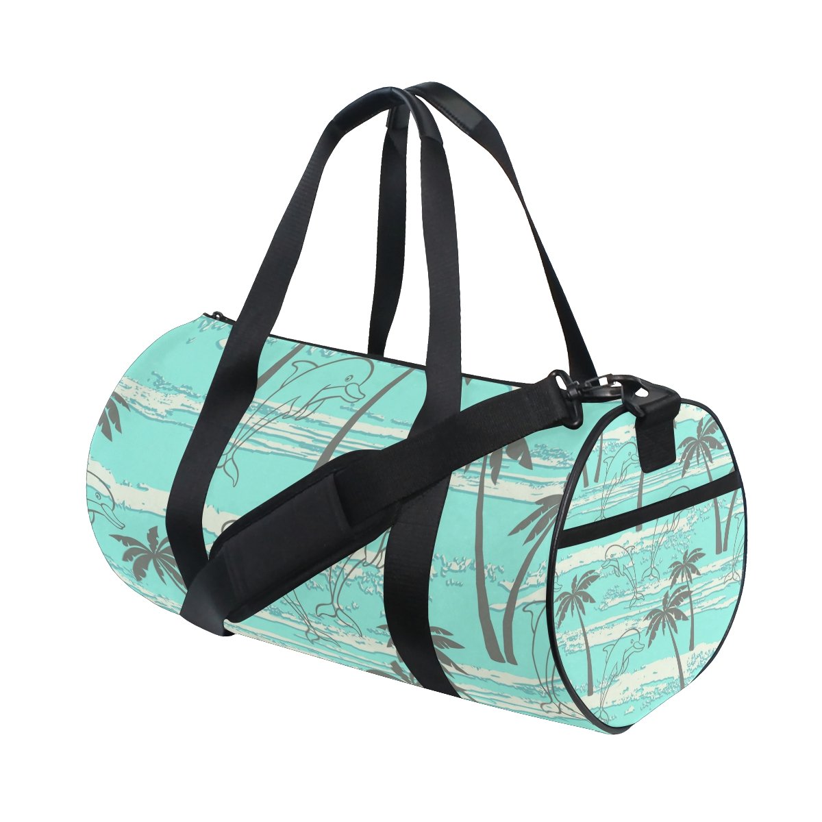 Evolutions Dolphins & Palm Trees Duffel Bag - Durable Sports Gym Bag for Men & Women - Perfect for Travel, Workout & Beach Trips