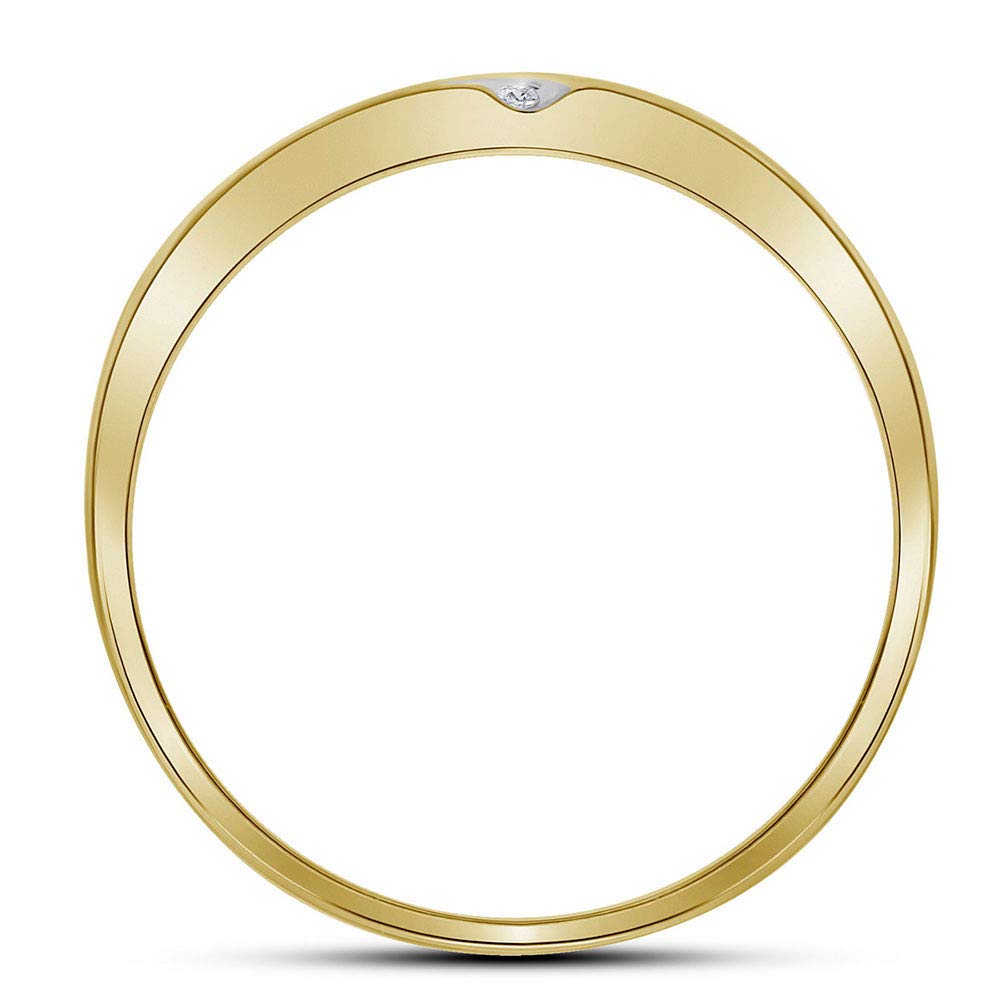 10K Yellow Gold Men's Round Diamond Double Row Wedding Band - 1/8 CTTW - Elegant & Durable for Weddings, Anniversaries & Special Occasions