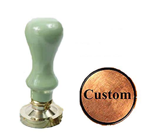 Custom Wax Seal Stamp with Emerald Green Handle - Personalized Logo Design for Wedding Invitations, Christmas Cards & Gift Envelopes | Elegant Parcel Sealing Wax Stamp for Special Occasions & DIY Crafts