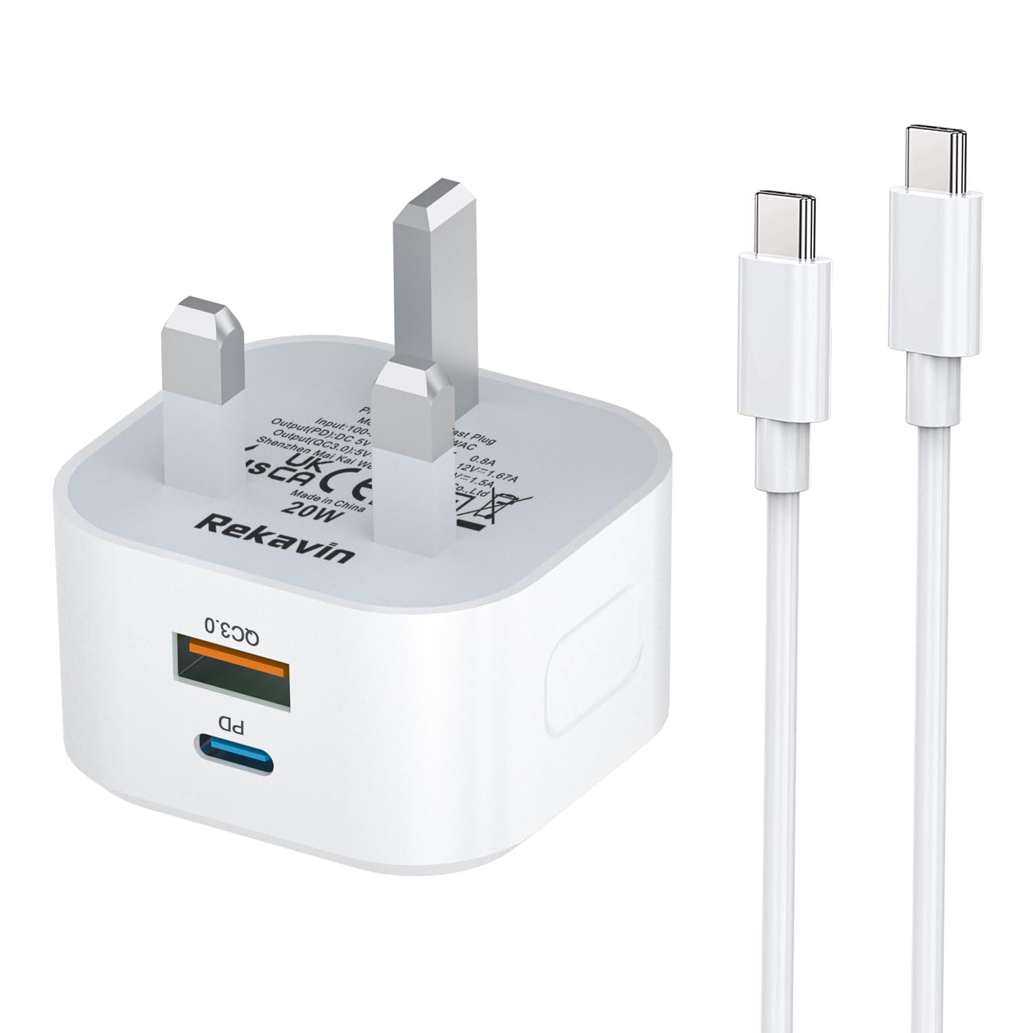 Fast USB C Wall Charger & 1M Type C Cable for iPad Pro 12.9