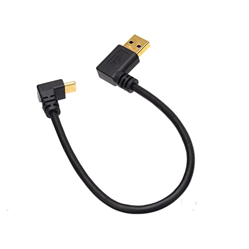Herfair USB C to USB A Cable 90 Degree Right Angle, USB 3.1 Fast Charging & Data Sync, Durable Nylon Braided for iPhone 15/14/13, Samsung Galaxy, iPad, MacBook - Perfect for Gaming, Car Charging & Tight Spaces
