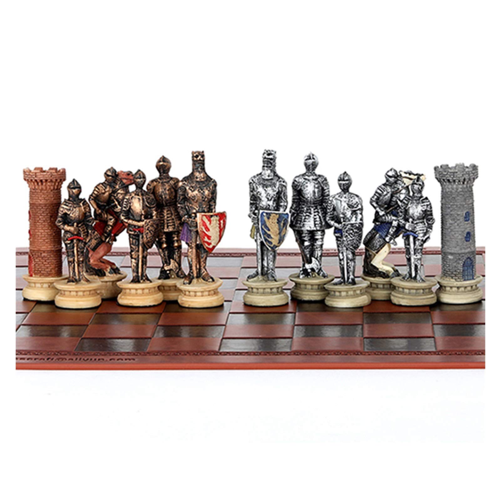 JDJD Magnetic Chess Set for Adults - Medieval Knight Battle Theme with Storage | Portable Travel Chess Game for Camping, Office & Gifts