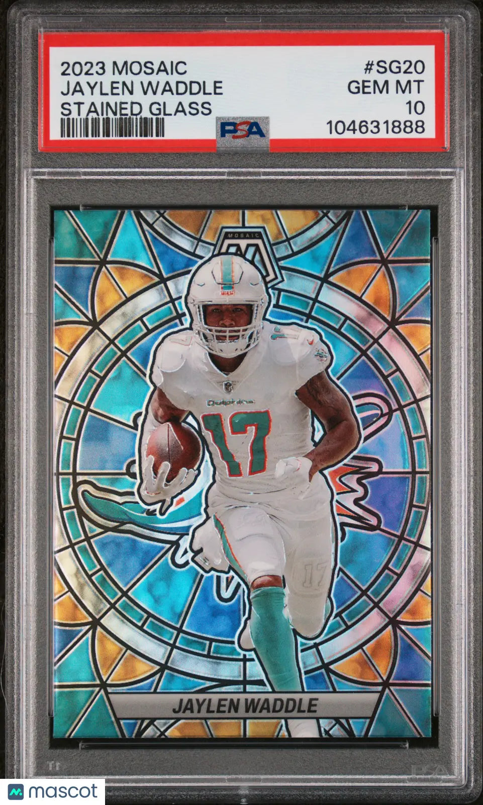 2023 Panini Mosaic Football Stained Glass Jaylen Waddle PSA 10 Graded Card - Rare Collectible for NFL Fans & Sports Memorabilia Enthusiasts - Perfect for Display, Investment, and Trading