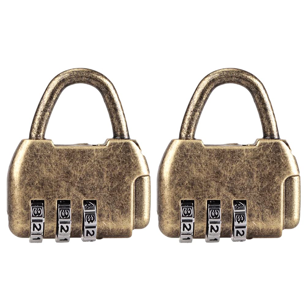 Vintage Style Digital Combination Lock - Handbag Shaped Padlock for Jewelry Box, Gift Box, Cabinet, Drawer & Suitcase (2 Pack, Antique Bronze) - Secure Your Valuables at Home, Office or While Traveling
