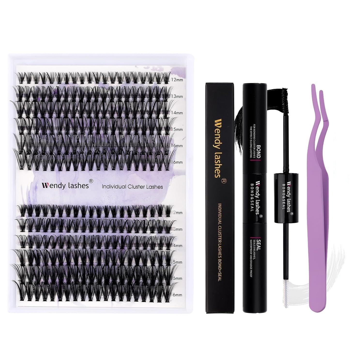 Premium DIY Lash Clusters Kit - 240PCS Ultra-Light Natural Fluffy Wispy Lashes, Waterproof & Anime Manga Style, D Curl 0.07mm (12-16mm Mixed Length) - Perfect for Cat Eye Look, Home Use, Parties & Special Occasions