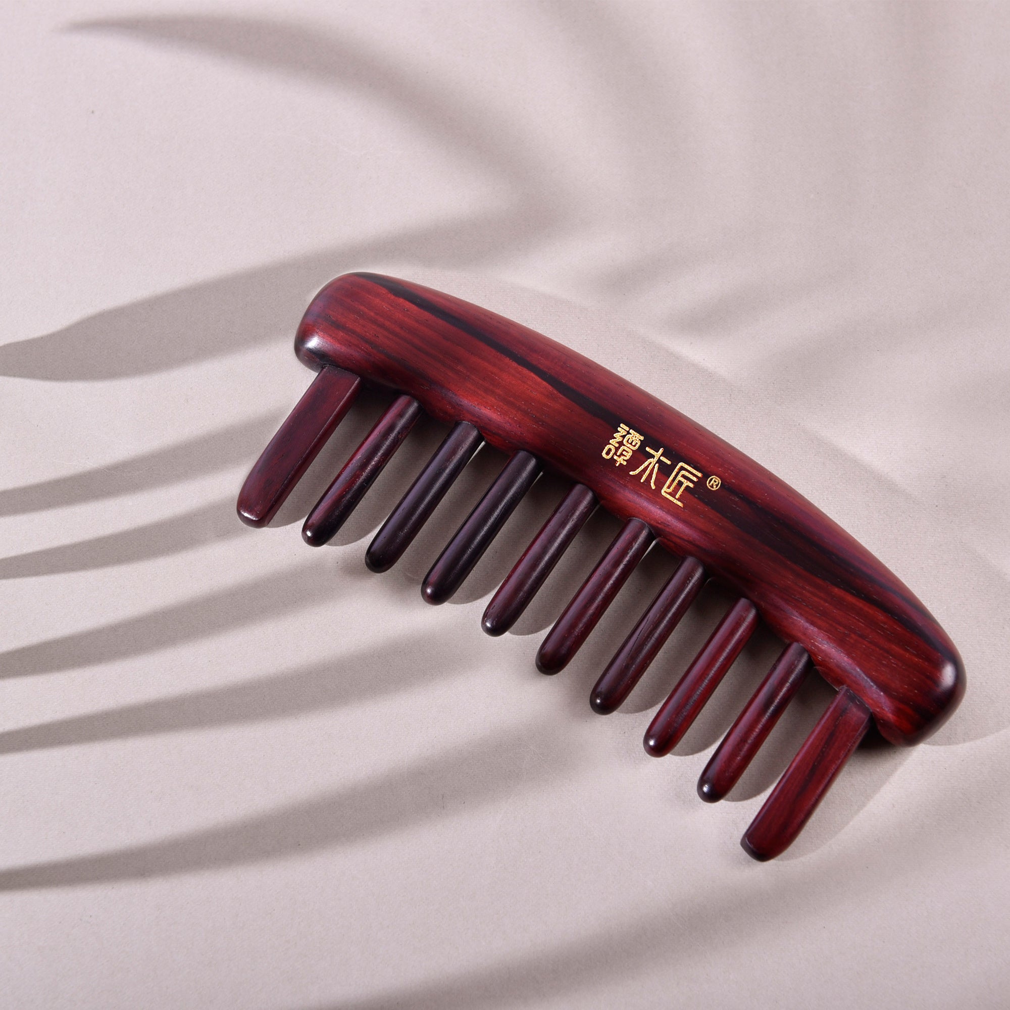 Premium Wide Tooth Rosewood Comb for Detangling & Styling - Natural Wood Hairbrush for Curly, Thick & Long Hair - Perfect for Daily Use, Travel & Salon Styling