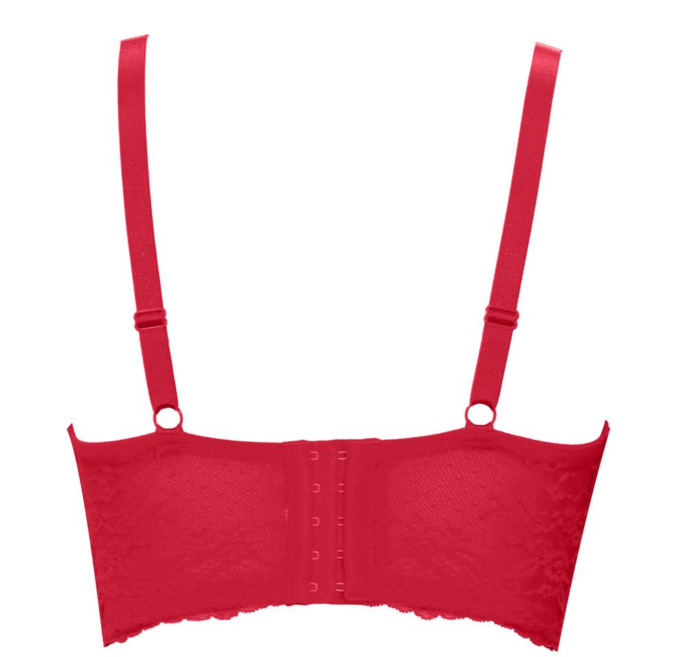 Parfait Sandrine Longline Plunge Bra - Sexy Push Up Underwire Bra for Women, Comfortable Full Coverage Lingerie in Racing Red - Perfect for Date Night, Special Occasions & Everyday Wear